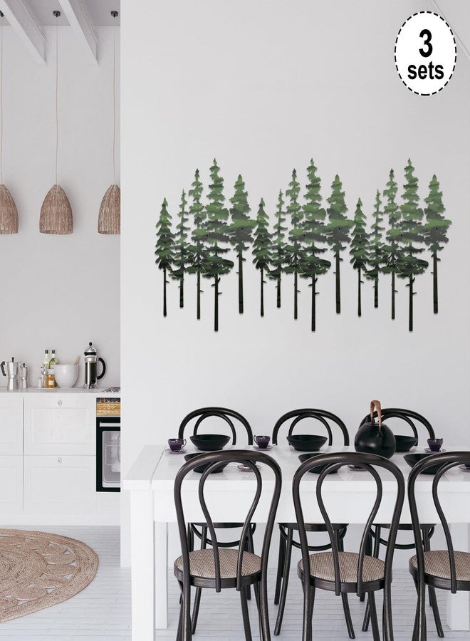 ESTART Metal Pine Tree Wall Art, Metal Tree Wall Decor, Nature Rustic Farmhouse Cabin Decor, Forest Wall Art for Home Living Room Bedroom Office Indoor and Outdoor Decoration (Green) - Image 3